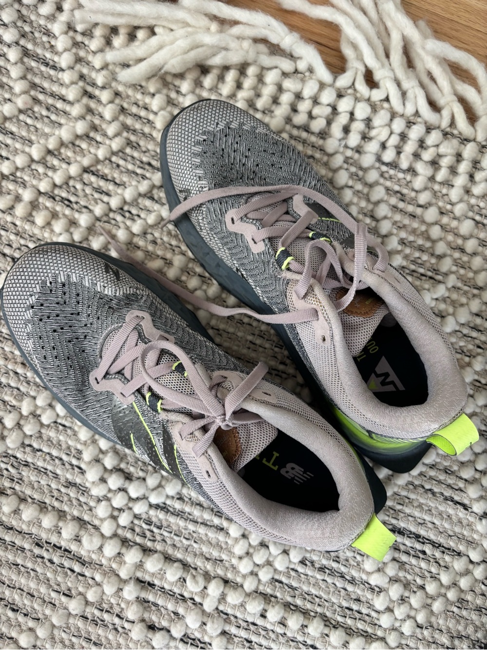 New Balance Gray, Yellow and Pink Sneakers